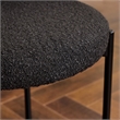 Helena Boucle Fabric Upholstered Dining Chair In Black (Set of 2)