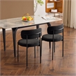 Helena Boucle Fabric Upholstered Dining Chair In Black (Set of 2)