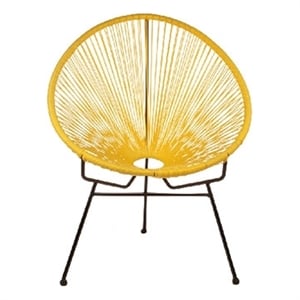 Outdoor Vinyl Acapulco Patio Chair With Black Frame In Yellow