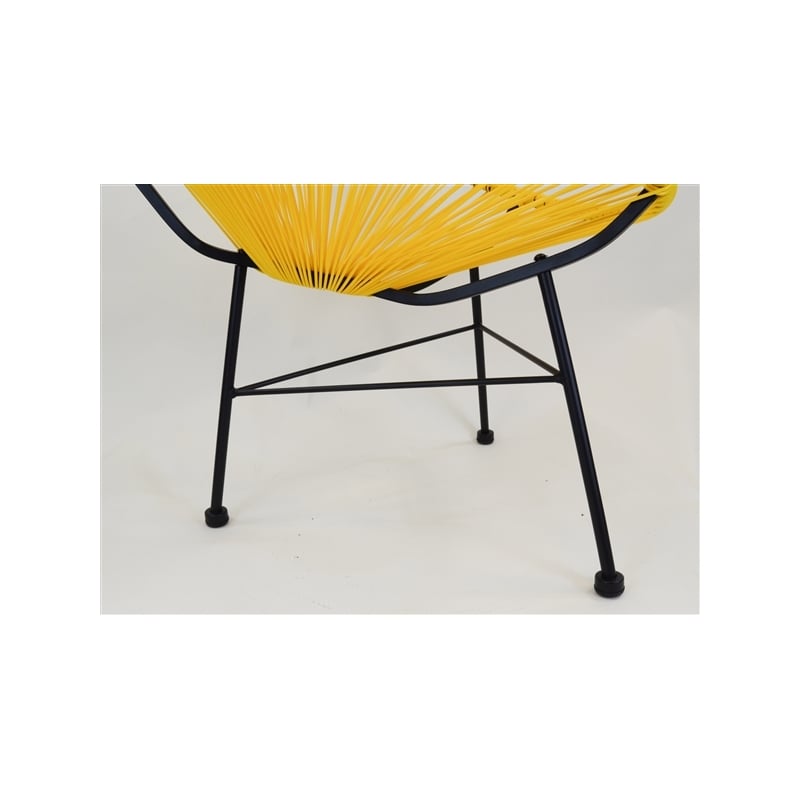 Outdoor Vinyl Acapulco Patio Chair With Black Frame In Yellow
