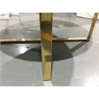 Rosi Gold Base Coffee Table With Marble Round Top In Black Gold