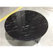 Rosi Gold Base Coffee Table With Marble Round Top In Black Gold