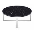 Rosi Chrome Cross leg Coffee Table With Marble Round Top In Black Chrome