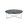 Rosi Chrome Cross leg Coffee Table With Marble Round Top In Black Chrome