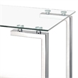 Roca Clear Rectangle Glass Top Dining Table With Chrome Metal Base