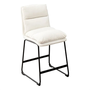 Plata Import Lana 26&quot Counter Stool in White Fabric (Set of 2)