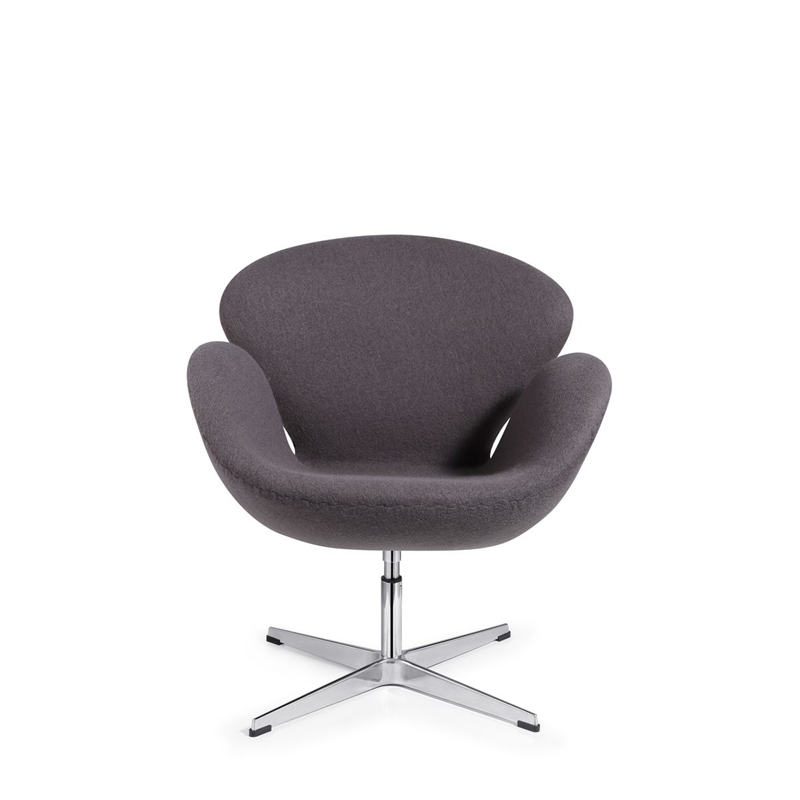 Plata Import Lira Upholstered Lounge Chair in Dark Gray