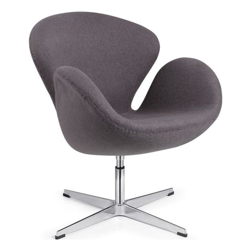 Plata Import Lira Upholstered Lounge Chair in Dark Gray