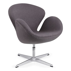 Plata Import Lira Upholstered Lounge Chair in Dark Gray