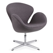 Plata Import Lira Upholstered Lounge Chair in Dark Gray
