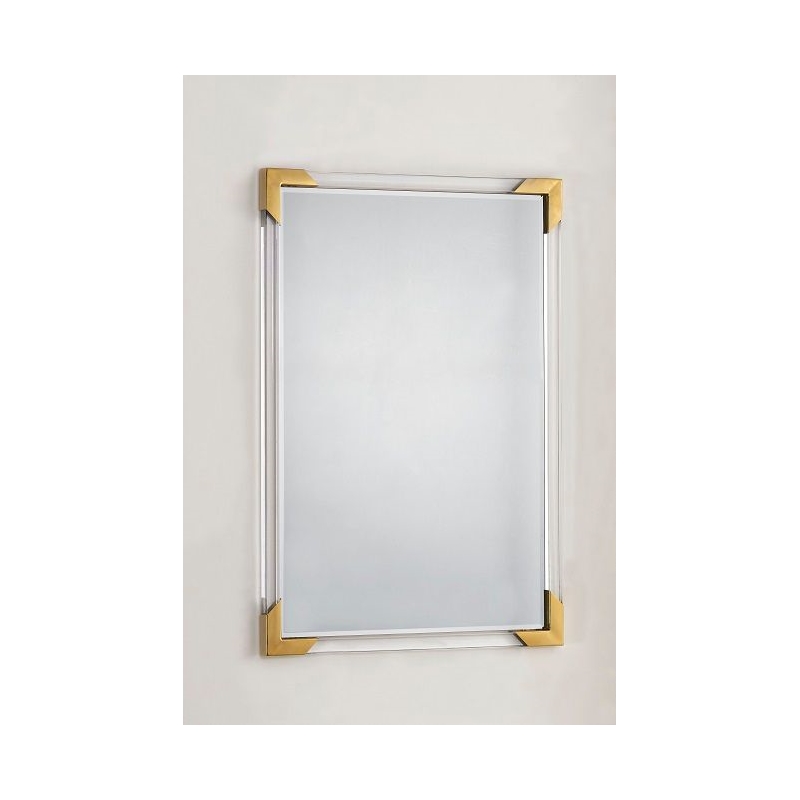 Plata Import Malik Acrylic Gold Rectangular Wall Mirror