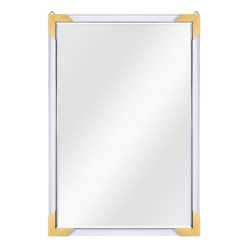 Plata Import Malik Acrylic Gold Rectangular Wall Mirror