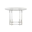 Round Glass Dining Table with Clear Acrylic Base and Chrome Frame