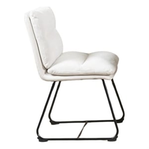 Plata Import Marlow Dining Chair in White Fabric (Set of 2)
