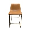 Plata Import Faux Leather Bar Stools Tan Seat with Gold Metal Base (Set of 2)