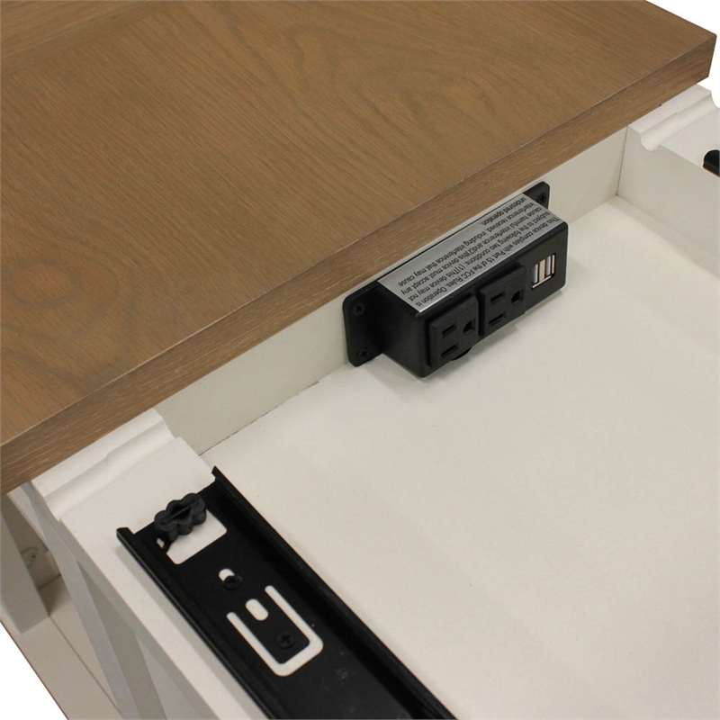 Parker House End Table Coffee Accent Table Rectangle in Wood - White