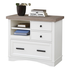 parker house americana modern wood functional file with power center in white