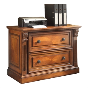 parker house huntington 2-drawer traditional wood lateral file in brown
