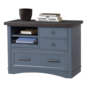 parker house americana modern wood functional file with power center in denim