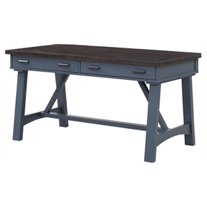 Parker House Americana Modern 60&quot Traditional Wood Writing Desk in Denim