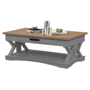 Parker House Americana Modern Wood Cocktail Table in Gray Finish