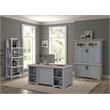 Parker House Americana Modern Traditional Wood Etagere Bookcase in Gray
