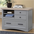Parker House Americana Modern Wood Functional File with Power Center in Gray
