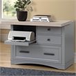 Parker House Americana Modern Wood Functional File with Power Center in Gray