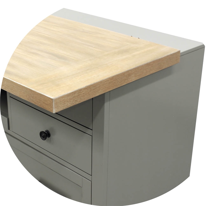 Parker House Americana Modern Wood Functional File with Power Center in Gray