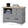 Parker House Americana Modern Wood Functional File with Power Center in Gray
