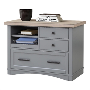 parker house americana modern wood functional file with power center in gray