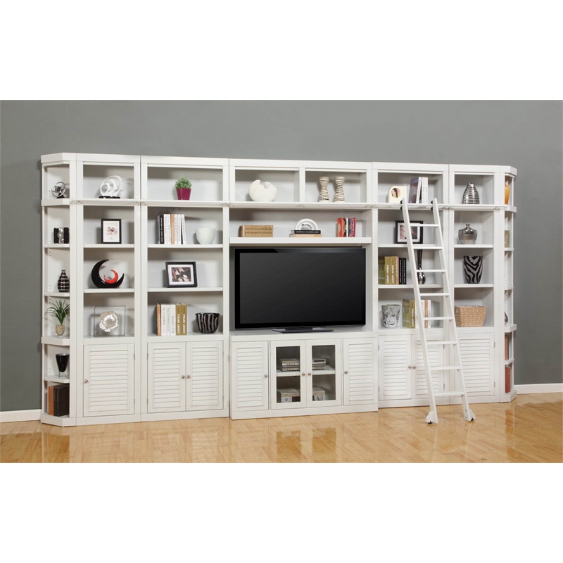 Parker House Boca Transitional Wood Outside Corner Bookcase in Cottage White