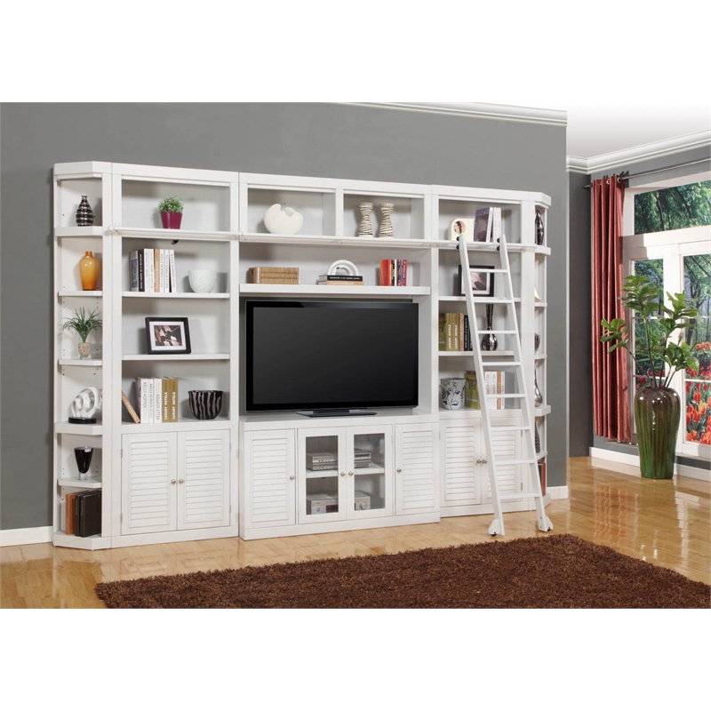 Parker House Boca Transitional Wood Outside Corner Bookcase in Cottage White