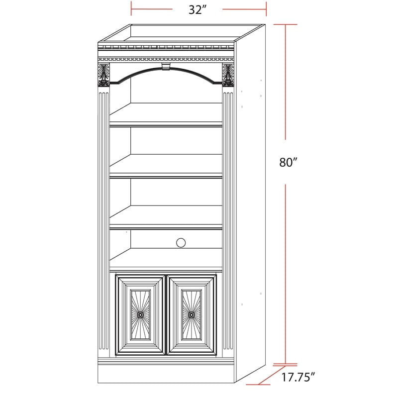 parker house huntington 32&quot traditional wood open top bookcase in brown