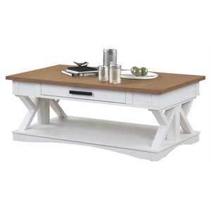 Parker House Americana Modern Wood Cocktail Table in White Finish