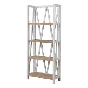parker house americana modern traditional wood etagere bookcase in white