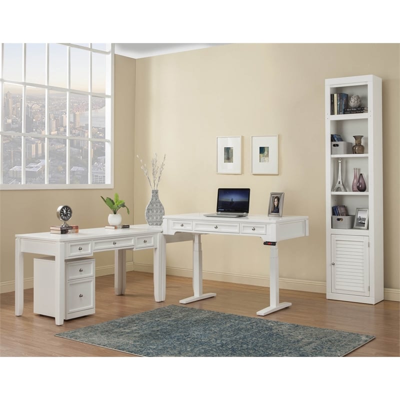 Parker House Boca Transitional Wood Rolling File in Cottage White