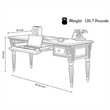 Parker House Huntington Traditional Wood Writing Desk in Brown
