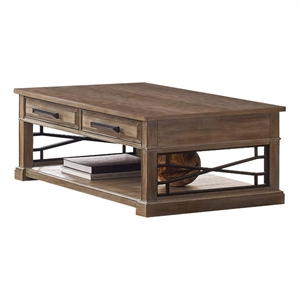 parker house sundance wood cocktail table in sandstone brown finish