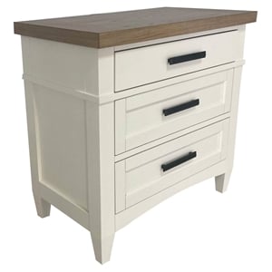 Parker House Americana 30.5'W Modern Bedroom 3 Drawer Nightstand in White
