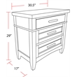Parker House Americana 30.5'W Modern Bedroom 3 Drawer Nightstand in White