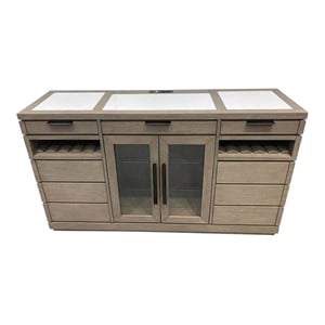 Parker House Pure Modern 66&quotW Wood Dining Buffet Server in Gray