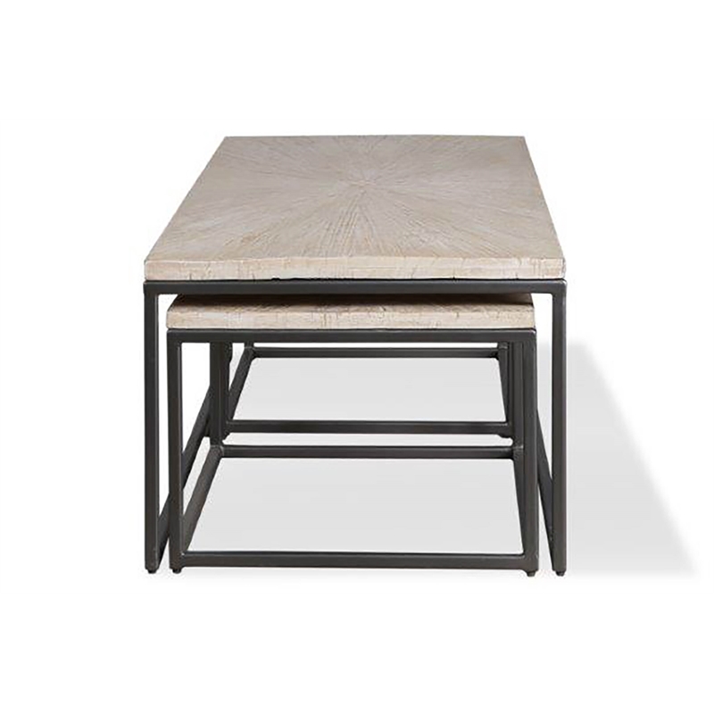 Parker House Crossings Monaco Wood Rectangular Nesting Cocktail Table in Fossil