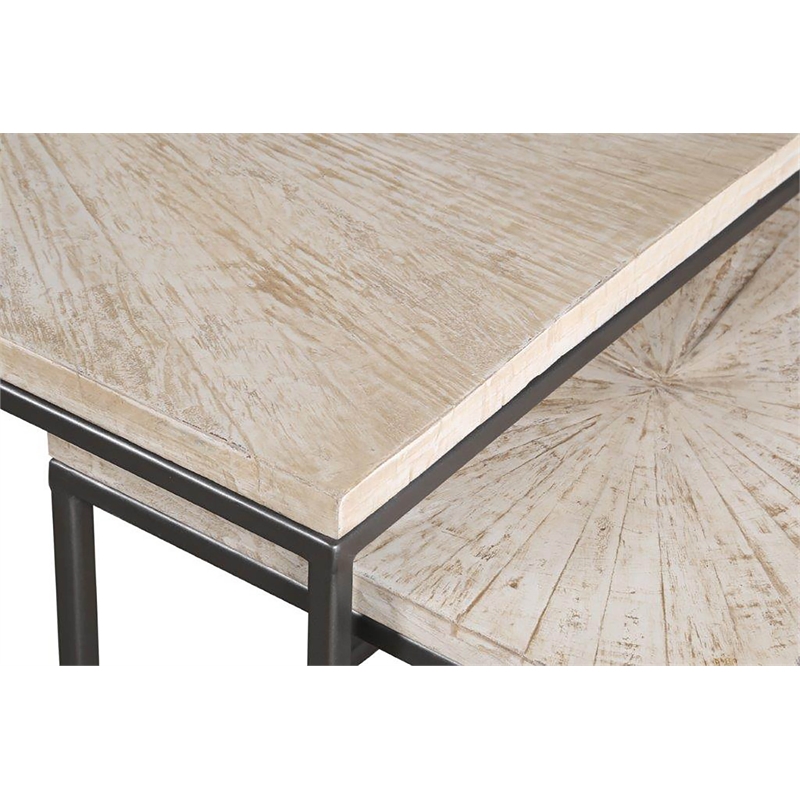Parker House Crossings Monaco Wood Rectangular Nesting Cocktail Table in Fossil
