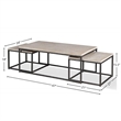 Parker House Crossings Monaco Wood Rectangular Nesting Cocktail Table in Fossil