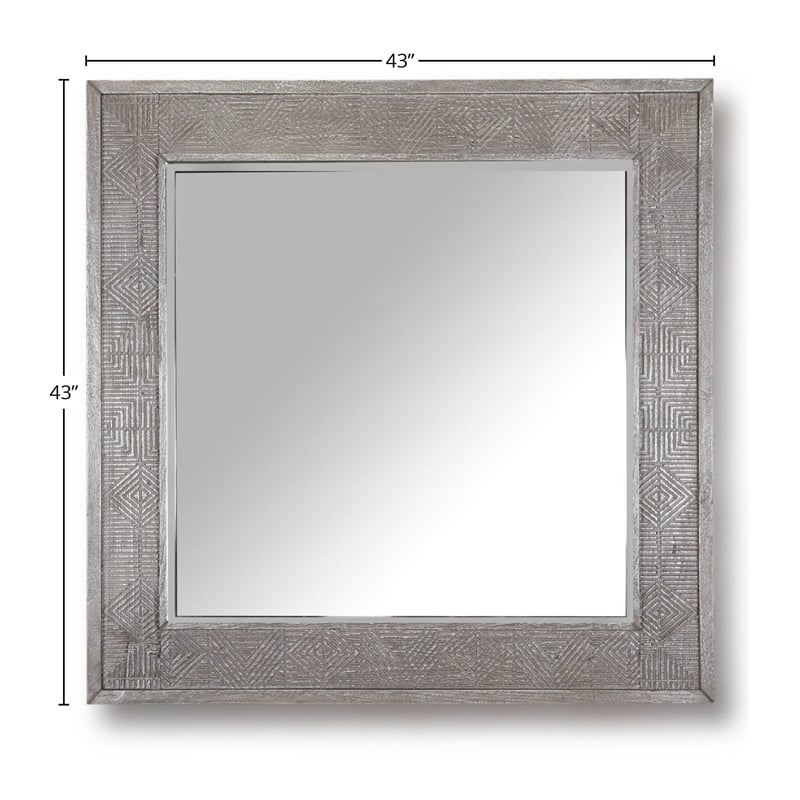 Parker House Crossings Serengeti Transitional Wood Wall Mirror in Gray