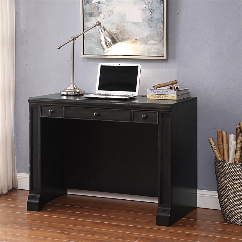 Parker House Washington Heights Transitional Wood Library Desk in Charcoal