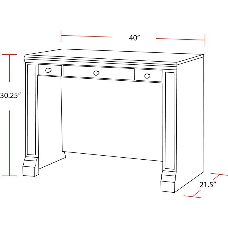 Parker House Washington Heights Transitional Wood Library Desk in Charcoal
