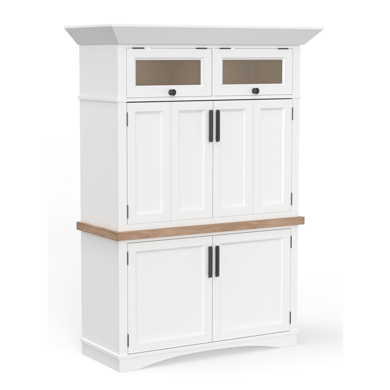 Parker House Americana Modern Wood Workstation with LED Light in White