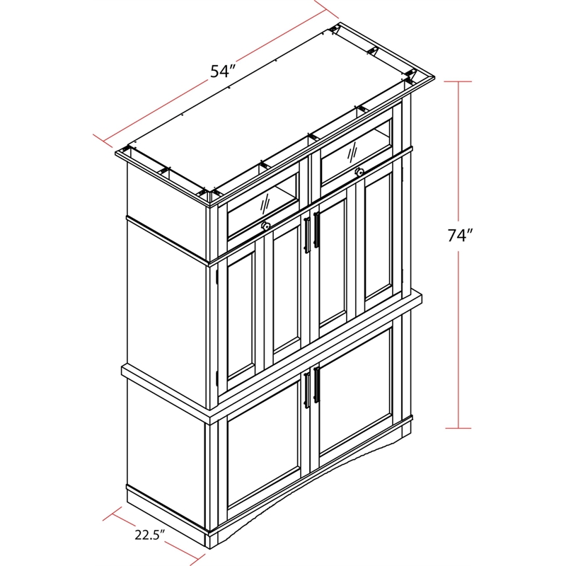 Parker House Americana Modern Wood Workstation with LED Light in White